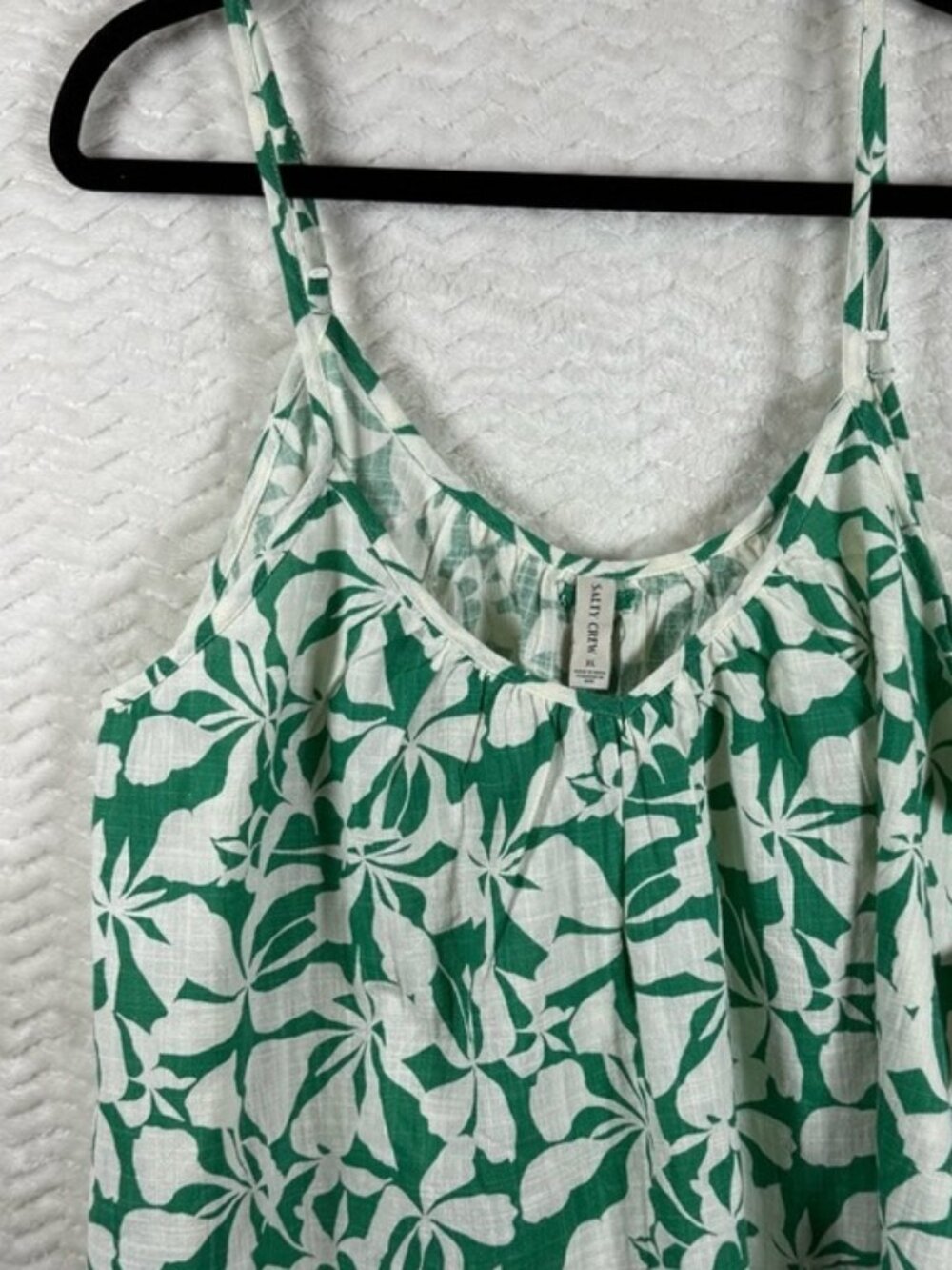 Green and White Floral